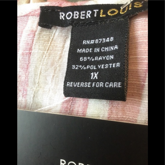 🌻NWT ROBERT LOUIS 1X CANDY STRIPES BABY DOLL TOP - Picture 12 of 14